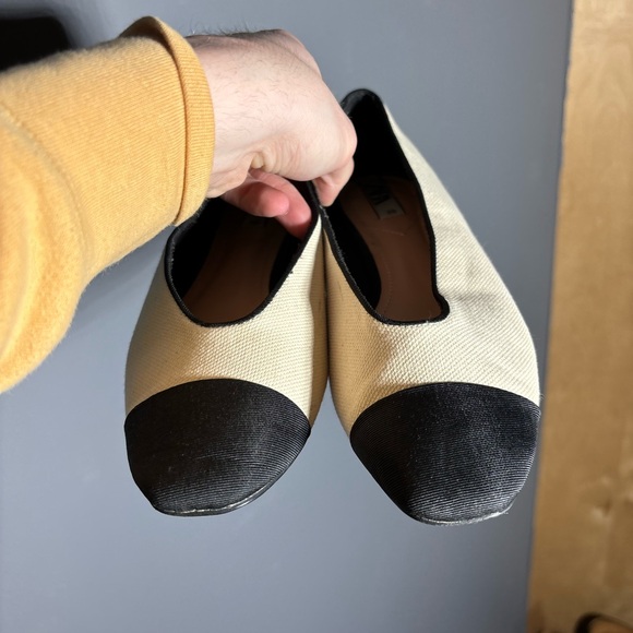 Zara Canvas Two Tome Ballet Flats Women’s Size EU 39 - Picture 6 of 7